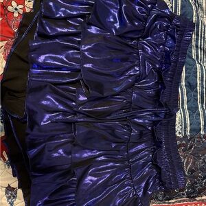Shiny Blue Ruffled Skirt
